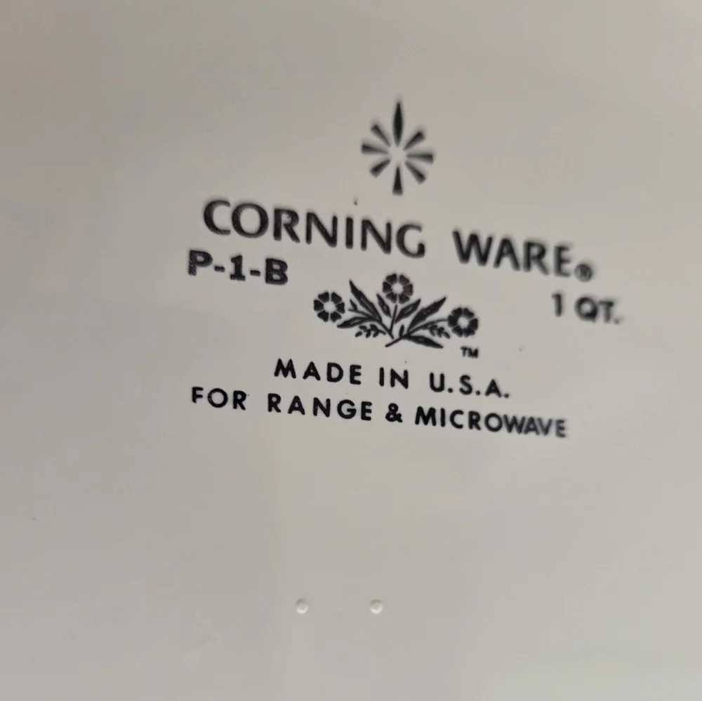 Corningware Cornflower Casserole P-1-B 1 Qt Square with Lid